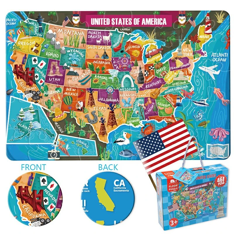 Giant Double-Sided USA Map Puzzle