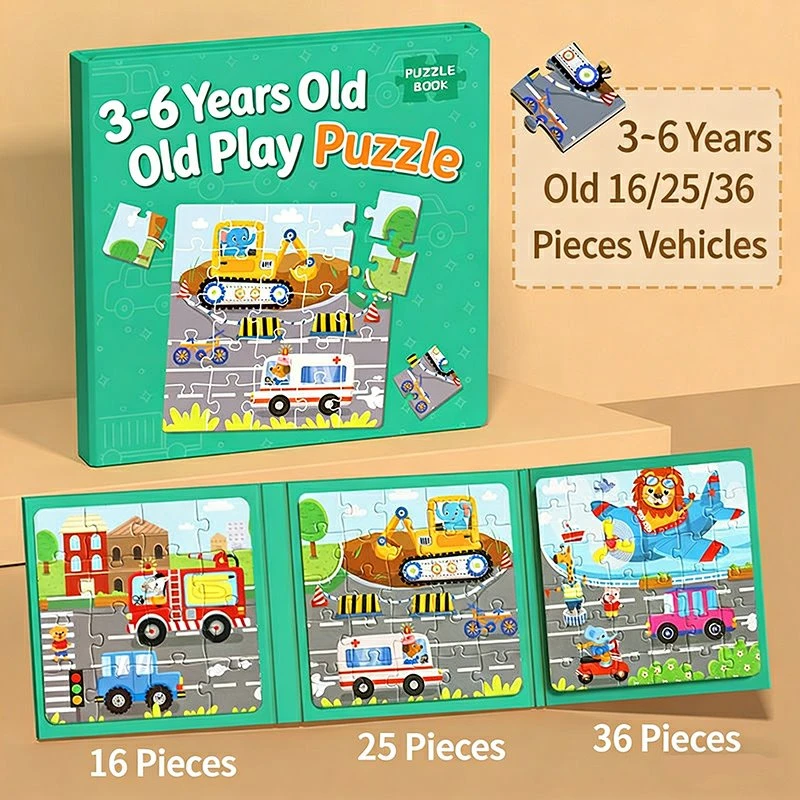 Kids Magnetic Puzzle Folding Book